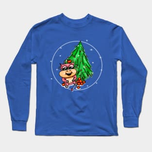 Christmas funny colored bulls. Long Sleeve T-Shirt